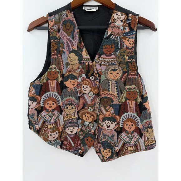 Vintage Mirrors Vest Womens SMALL Tapestry Children of the World Uncanny Novelty - Picture 5 of 8